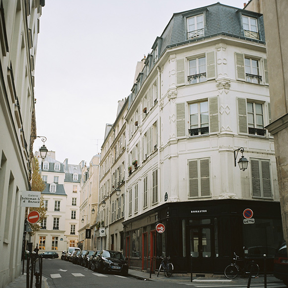 white corner building